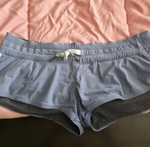 Lululemon Athletica Light Blue and Gray Surf Short
